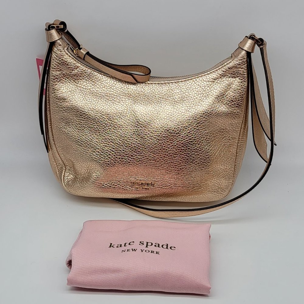 Kate Spade Lake Medium Crossbody Metallic Rose Gold